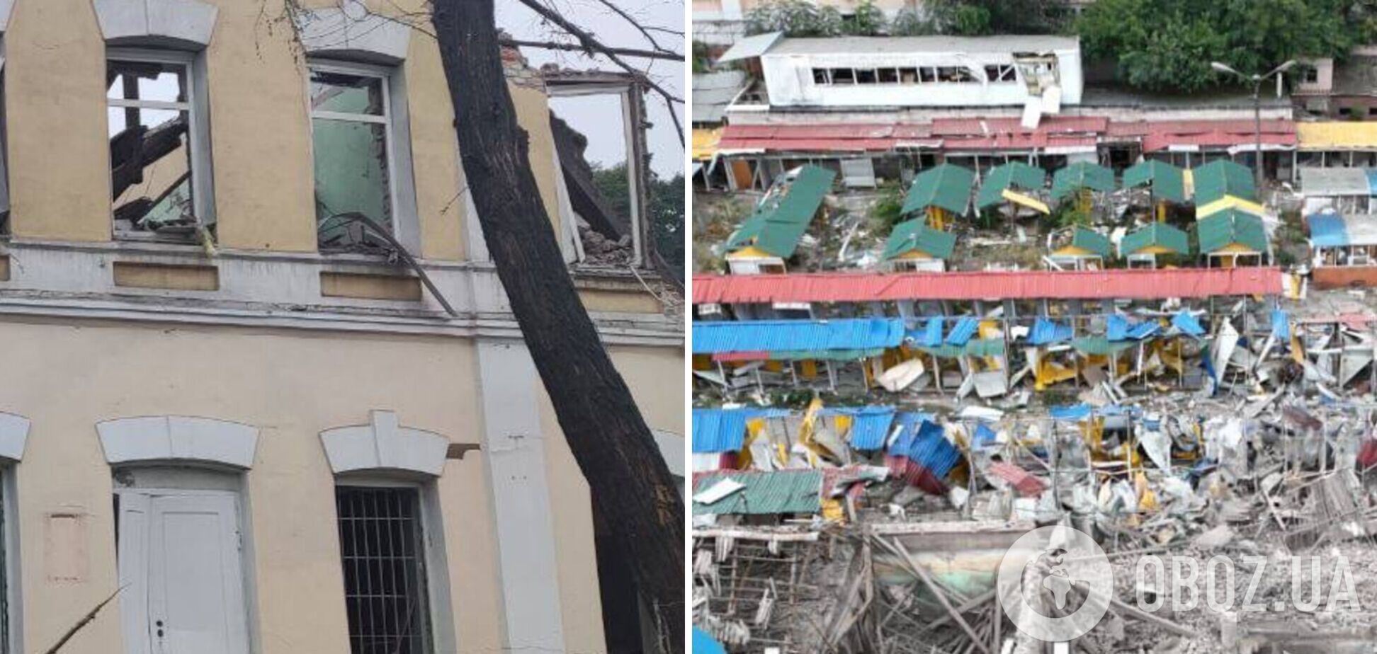 Появились фото последствий ночных прилетов по Днепру с высоты птичьего полета