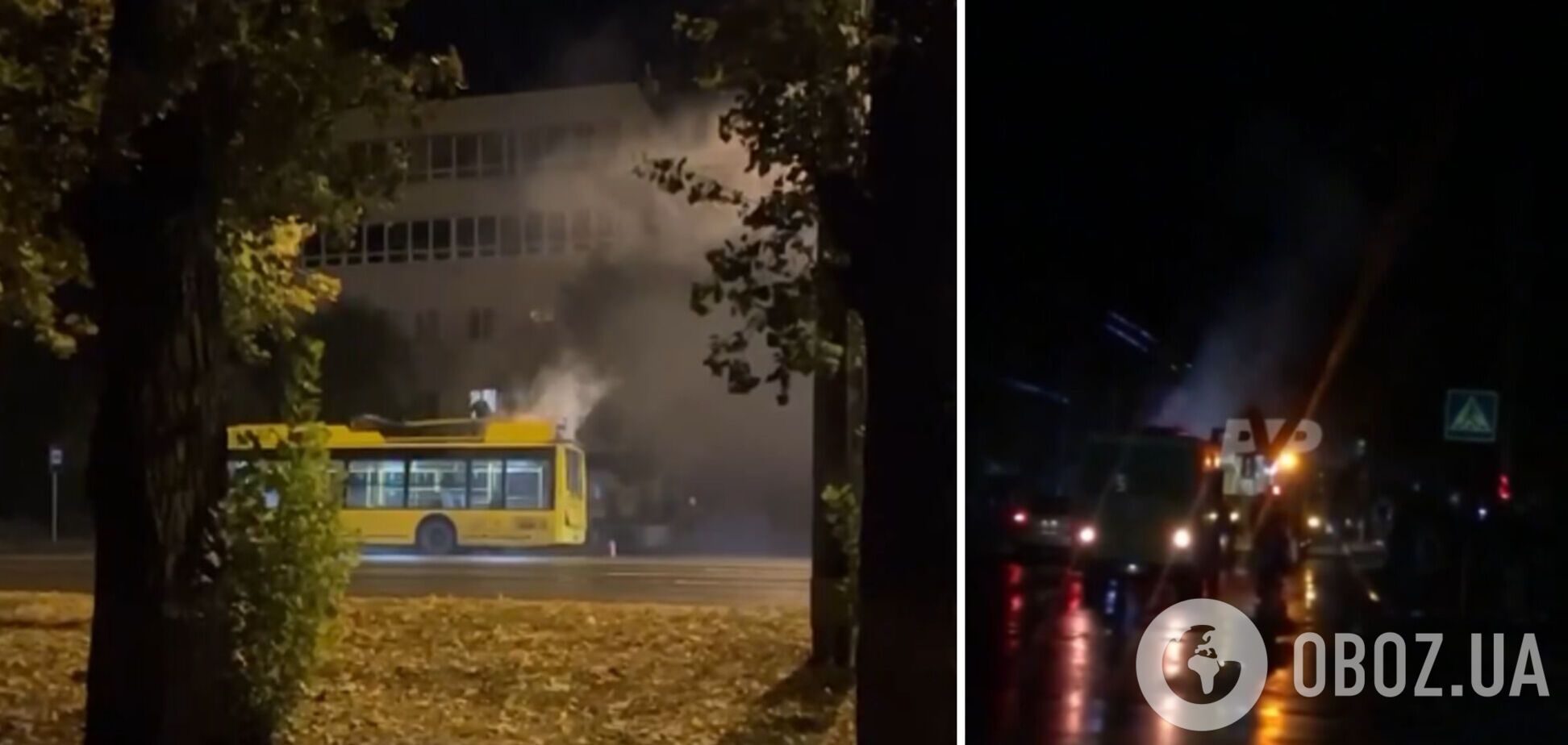 В Полтаве из-за отключения света загорелись троллейбусы. Видео