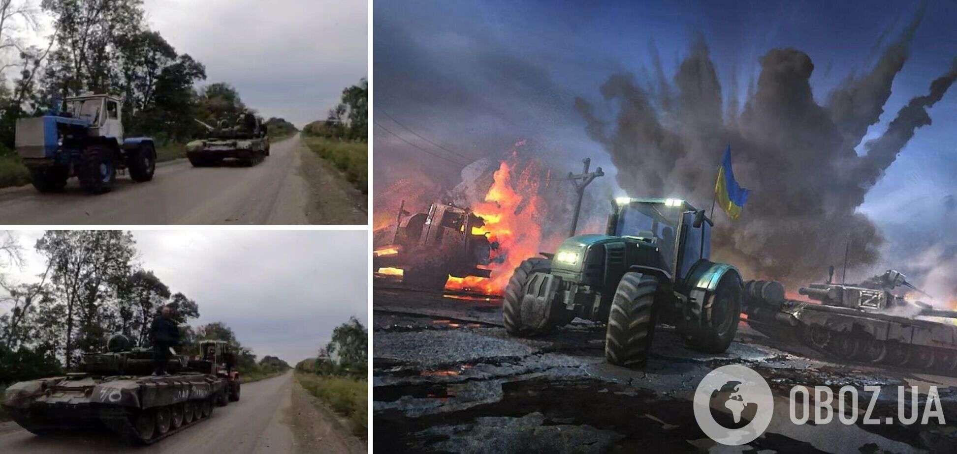 'Тракторні війська повертаються': у мережі показали 'евакуацію' покинутого окупантами танка Т-72Б3. Відео