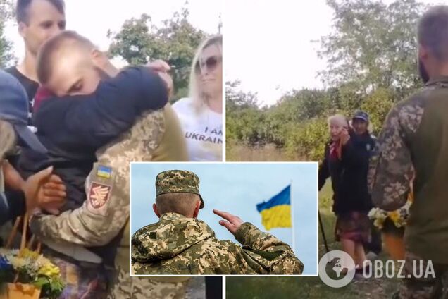 Мережу зворушили кадри зустрічі військового, що повернувся з фронту, з бабусею