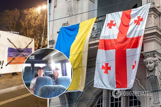 'Проклятые оккупанты!' В Грузии пассажиры маршрутки выгнали россиян, кричавших 'Слава России'