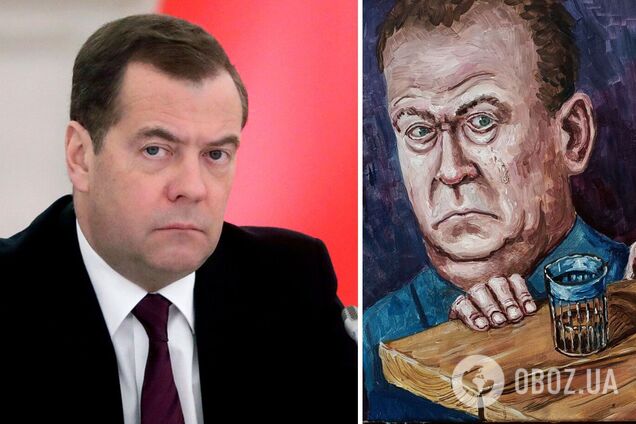 Російський карикатурист показав реальну роль Медведєва в політиці Росії