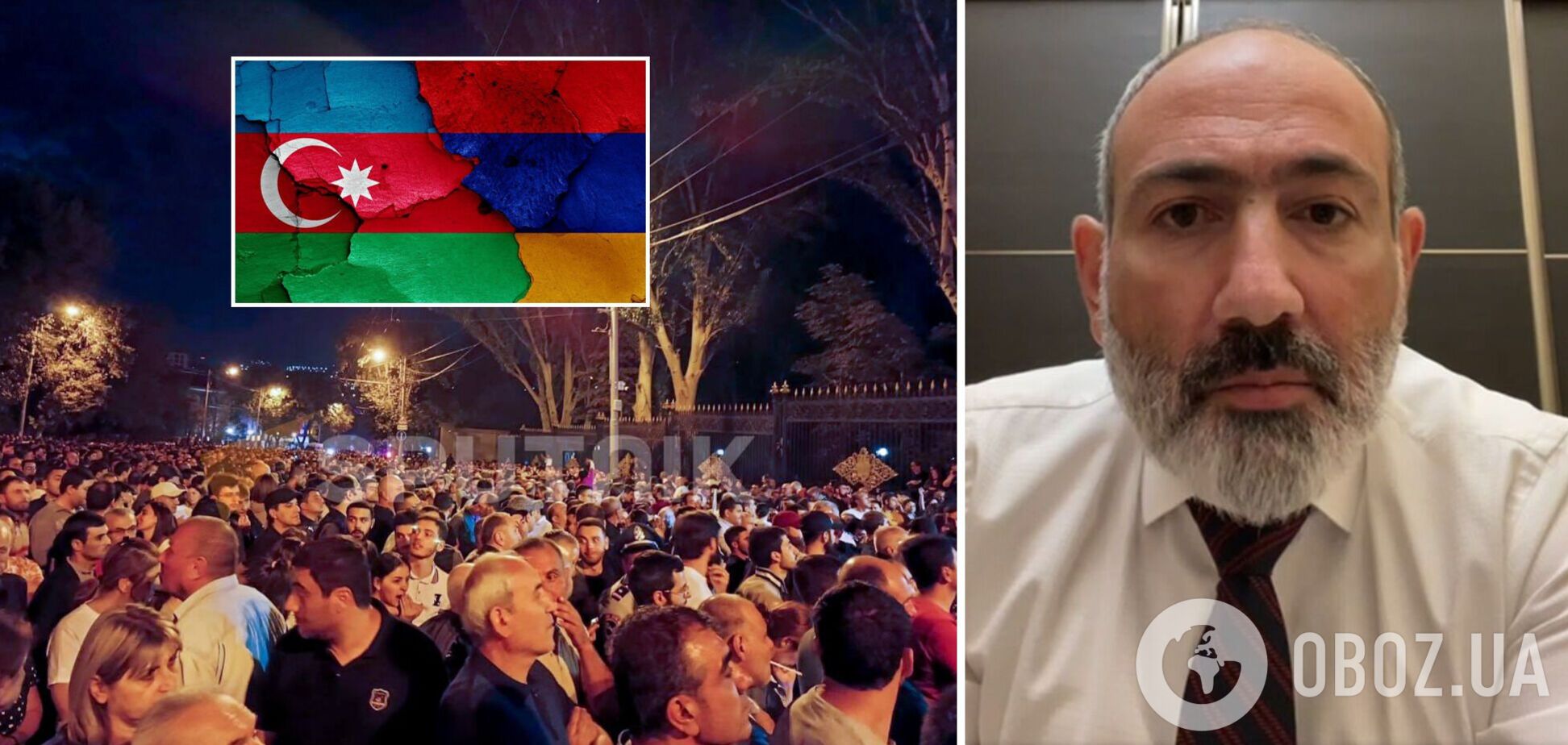 В Ереване начались протесты из-за возможного подписания 'мирного договора' Армении с Азербайджаном. Видео