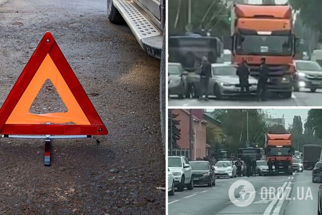 На данном участке улиці образовалась пробка