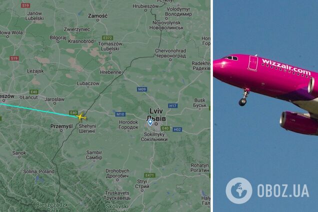 Літак Wizz Air здійснив переліт з України до Польщі