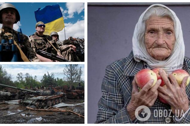 Пережила Другу світову: мережу зворушили фото 92-річної українки, яка пригощала яблуками воїнів ЗСУ. Фото