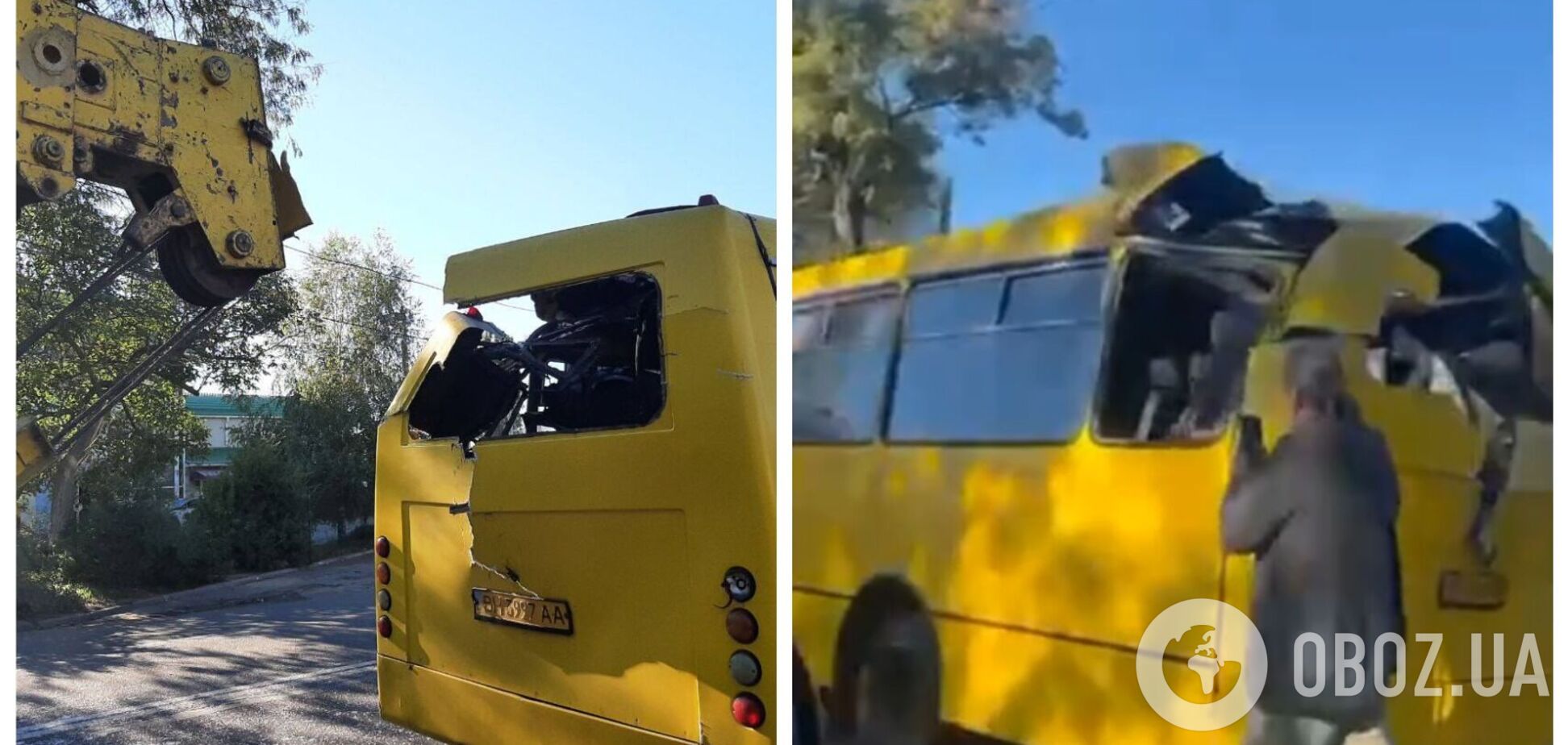 В Одессе пьяный водитель автокрана влетел в маршрутку, многие пострадали: видео первых минут после ДТП