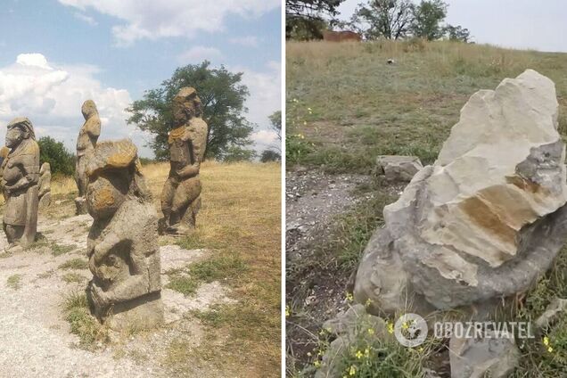Войска РФ разбили каменные половецкие бабы около Изюма, выстоявшие тысячу лет. Фото