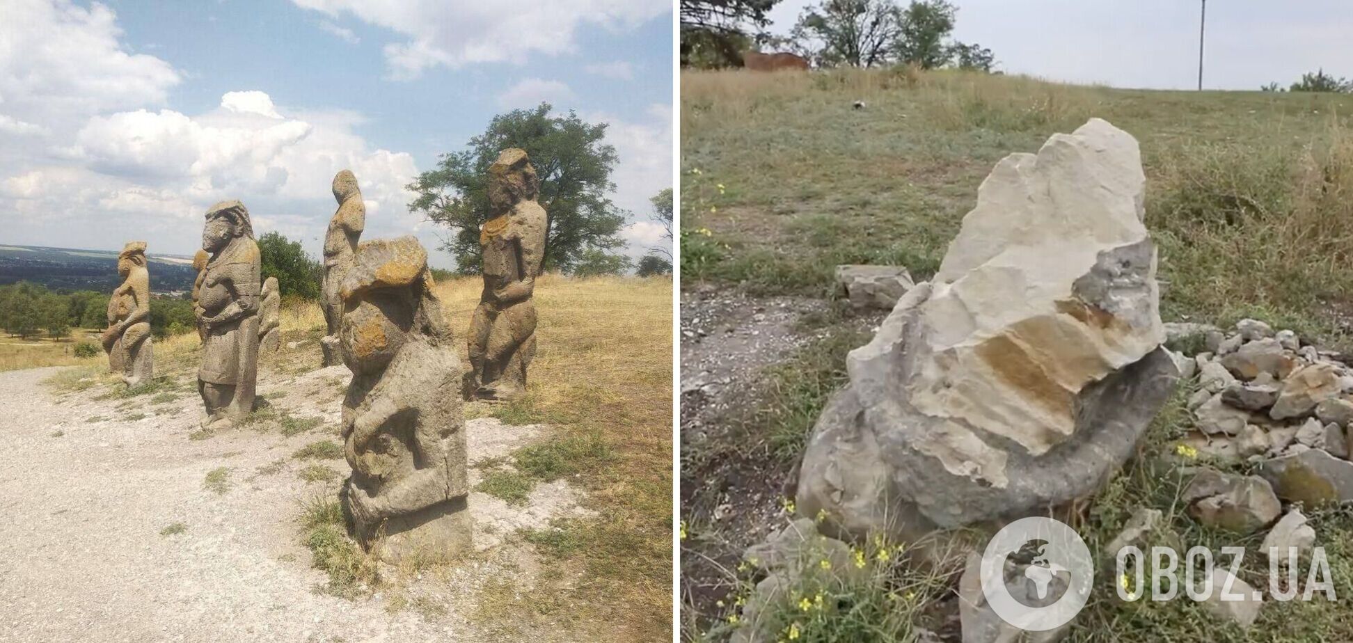 Війська РФ розбили кам’яні половецькі баби біля Ізюма, які вистояли тисячу років. Фото 