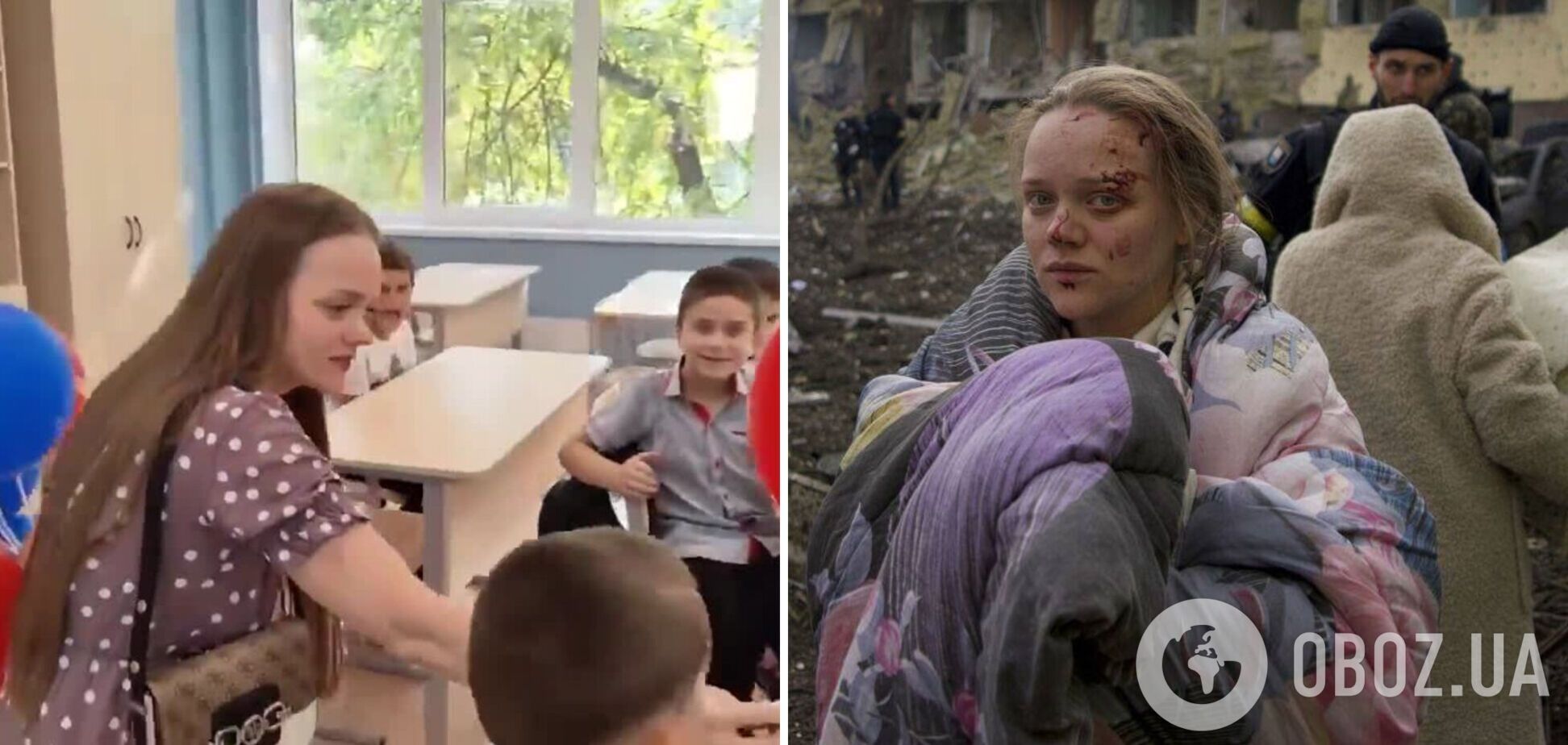 'Роженица из Мариуполя' засветилась на мероприятиях оккупантов: несет детям 'русский мир', который ее едва не убил. Видео