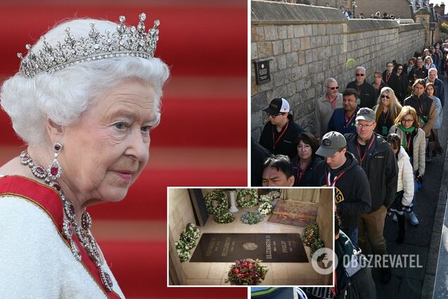 Перед Віндзорським замком утворилася довга черга: люди продовжують прощатися з королевою навіть після похорону. Фото