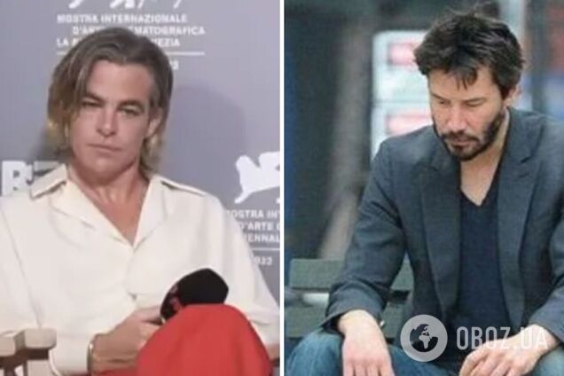 Грустный Крис Пайн на Венецианском кинофестивале стал героем мемов. Его сравнивают с Киану Ривзом на скамейке