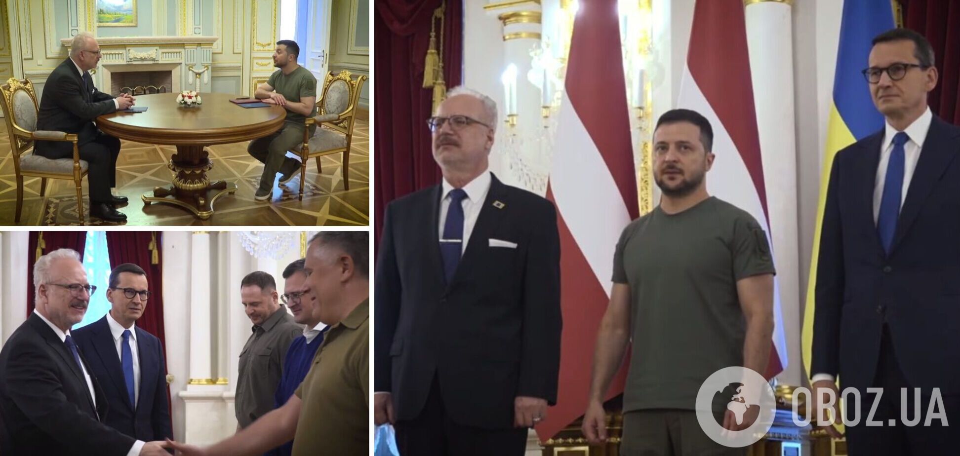 Президент Латвии Левитс и польский премьер Моравецкий встретились с Зеленским и пообещали поддержку Украине