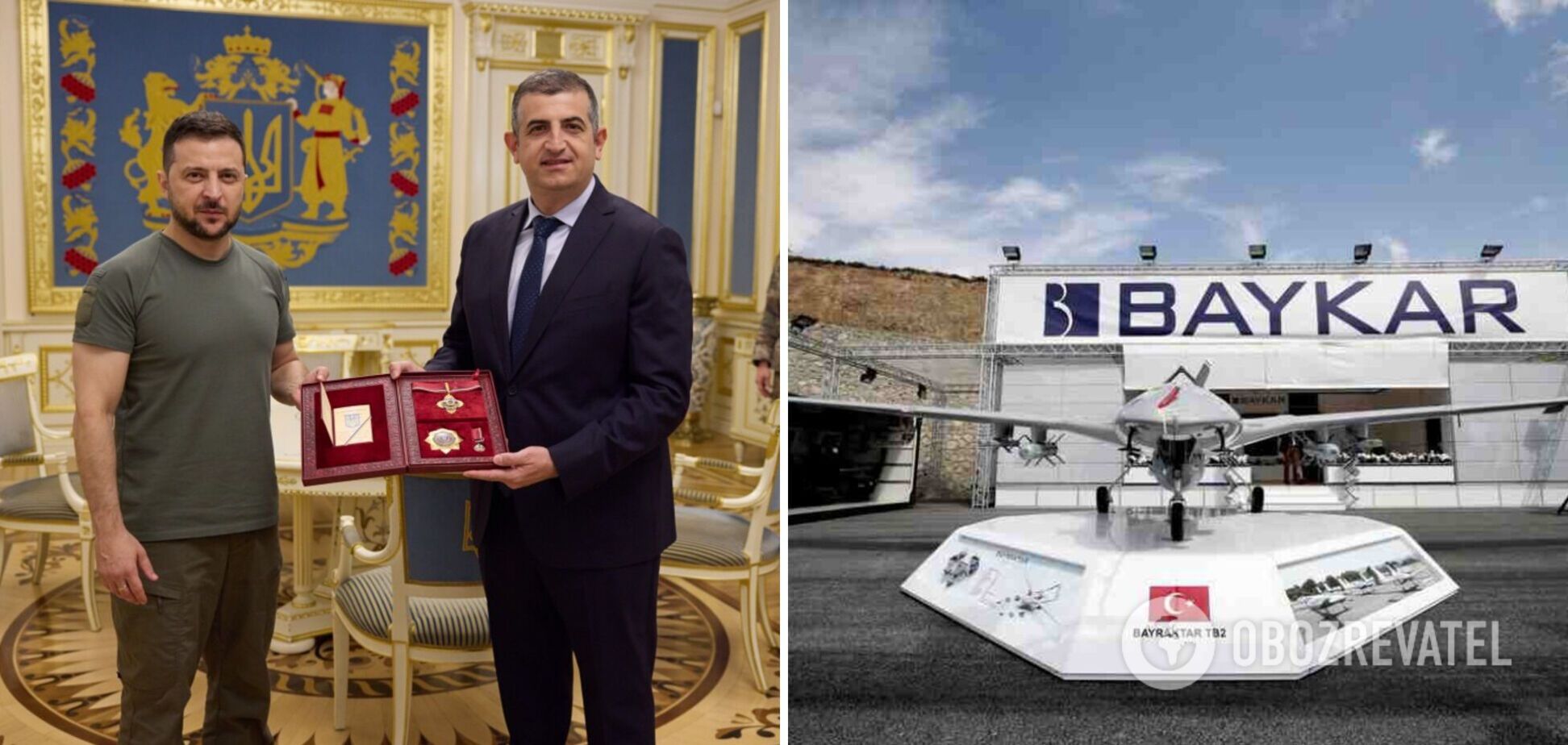 Зеленський вручив орден 'За заслуги' І ступеня Халуку Байрактару