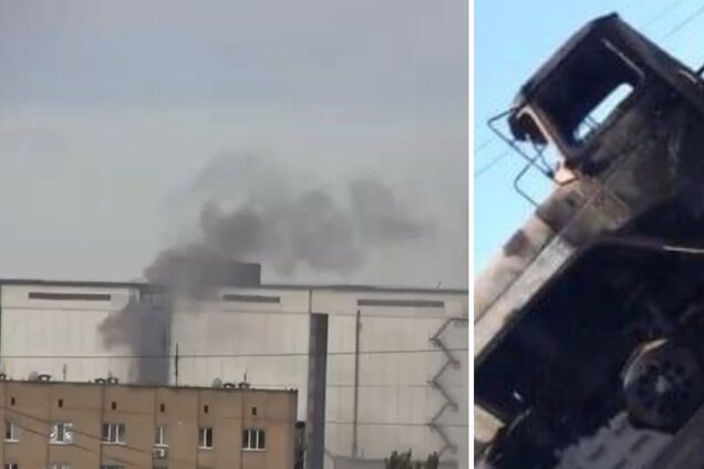 Склад БК детонував усю ніч: окупанти вивозять із заводу в Мелітополі згорілу після 'бавовни' техніку. Фото