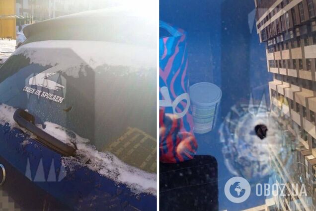 У Москві розстріляли з пневматичної зброї автомобілі з Z-символами та георгіївською стрічкою. Фото