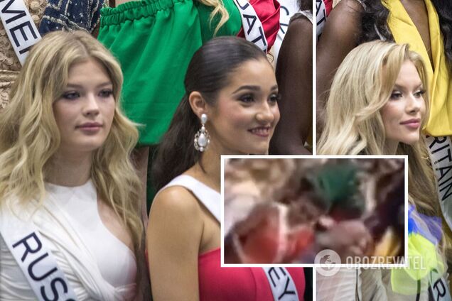 Россиянка Линникова пыталась сфотографироваться возле 'Мисс Украины Вселенная', но провокация не удалась: момент попал на видео