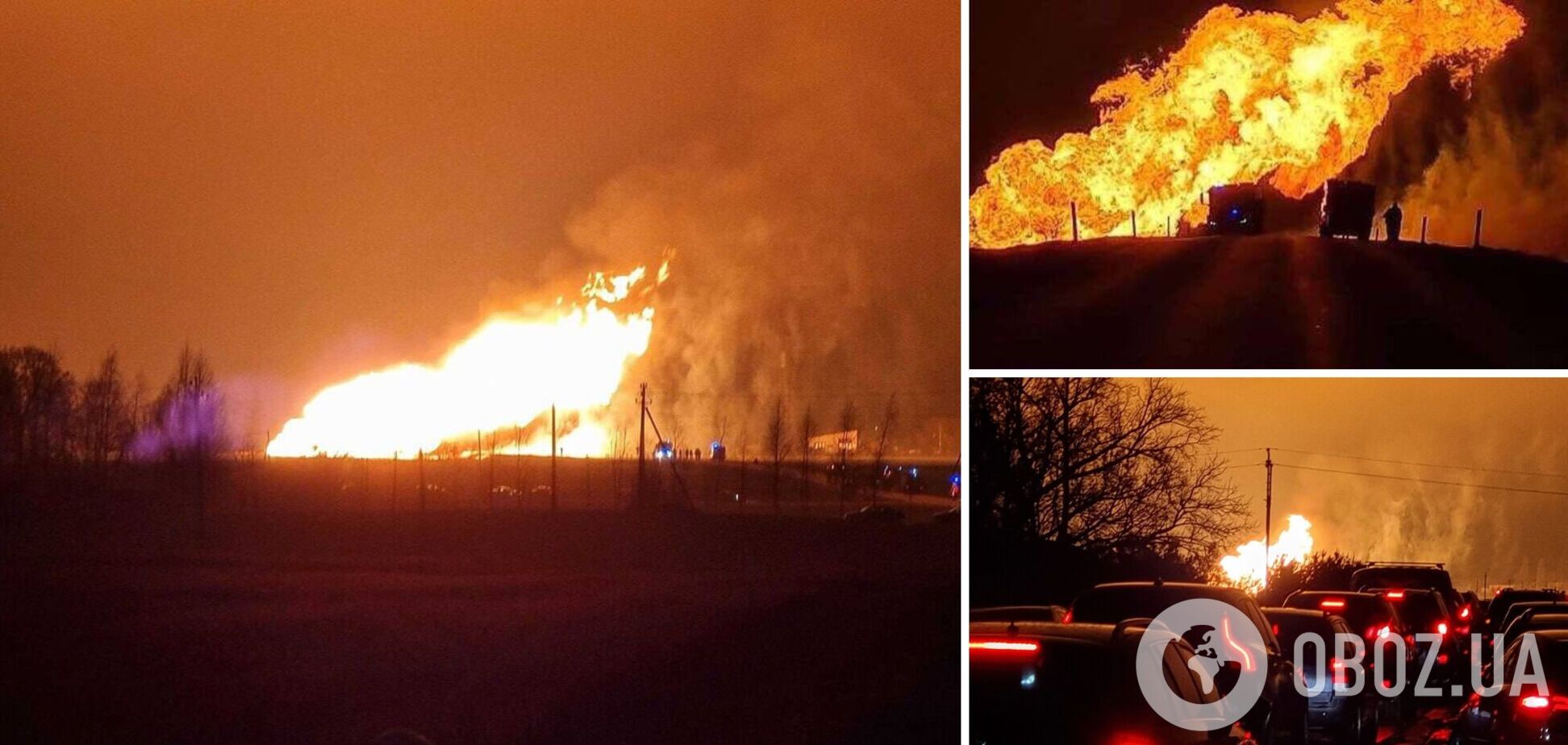 Вогонь піднявся на 50 метрів: у Литві стався вибух на газопроводі Amber Grid, який іде до Латвії. Фото