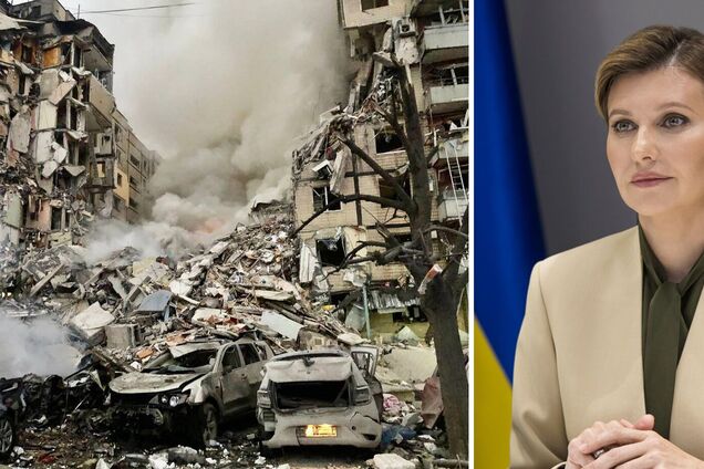 Олена Зеленська відреагувала на російський удар по Дніпру