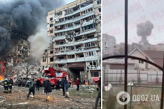 Був один вибух: в мережі оприлюднили відео удару російської ракети по Дніпру