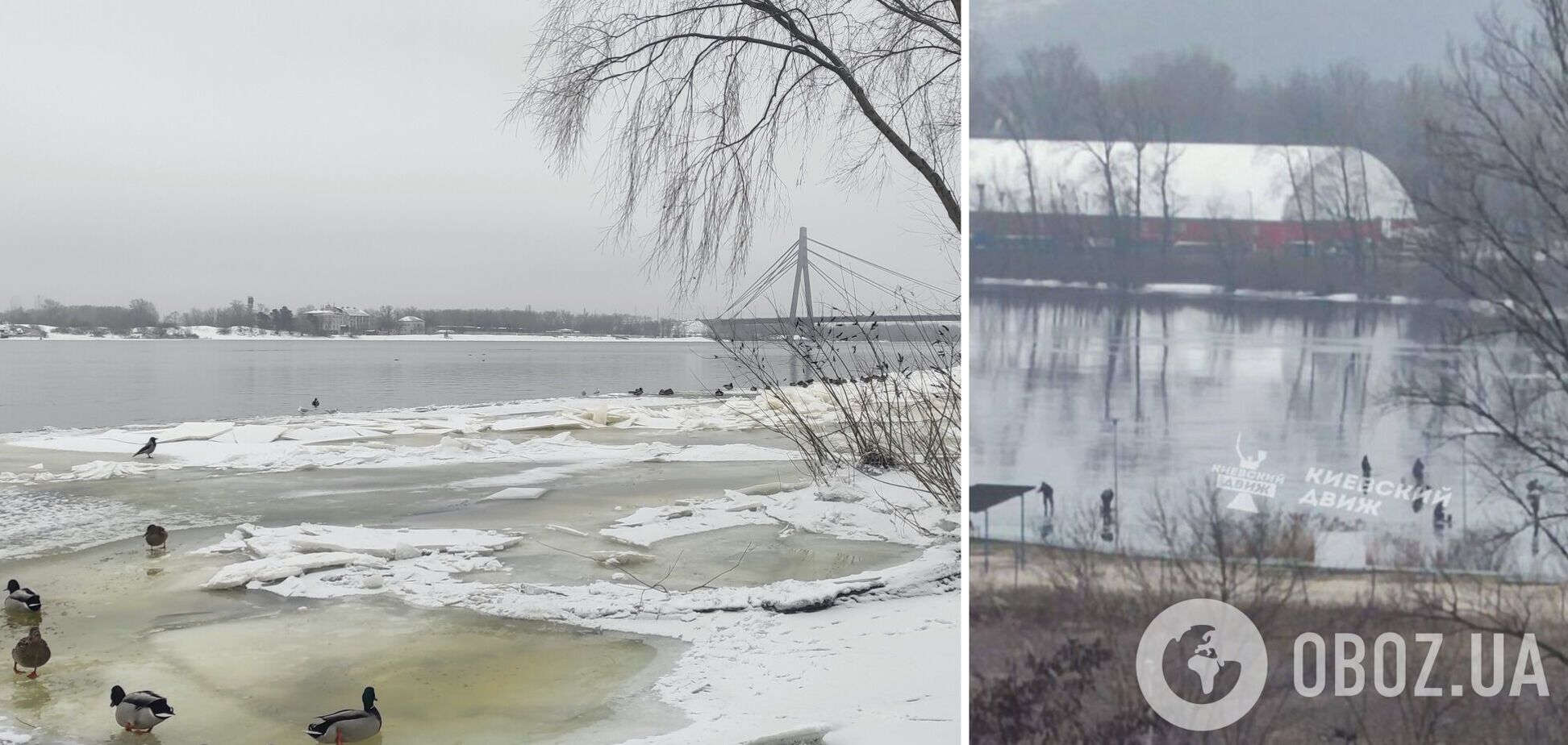 Рыбаки вышли на лед в 'плюсовую' погоду