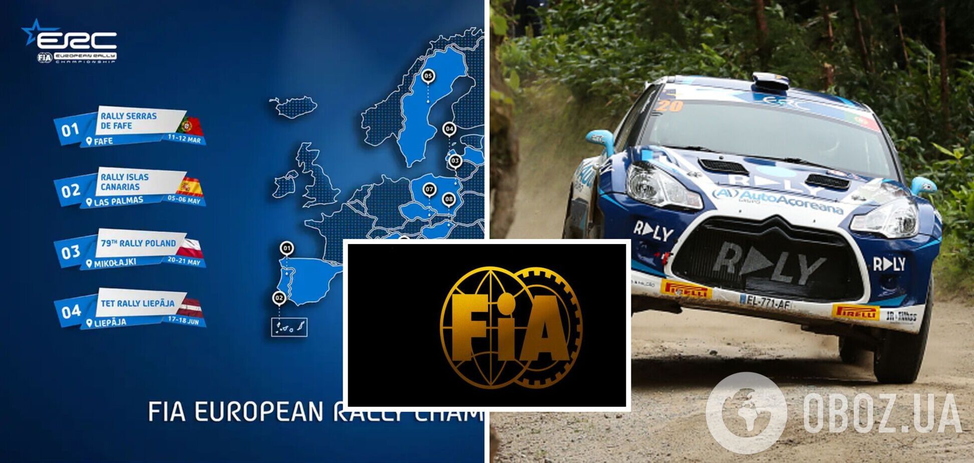 FIA унизила Украину после публикации карты чемпионата Европы по ралли. Фотофакт