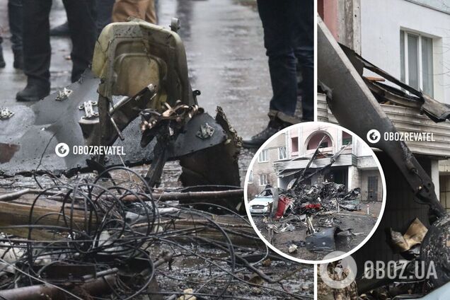 От вертолета в Броварах осталась куча металлолома