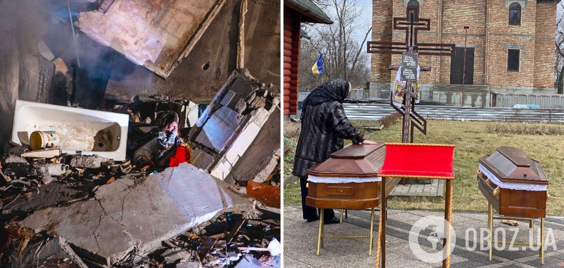 В Днепре попрощались с родителями Анастасии Швец, фото которой на развалинах дома в Днепре облетело мир