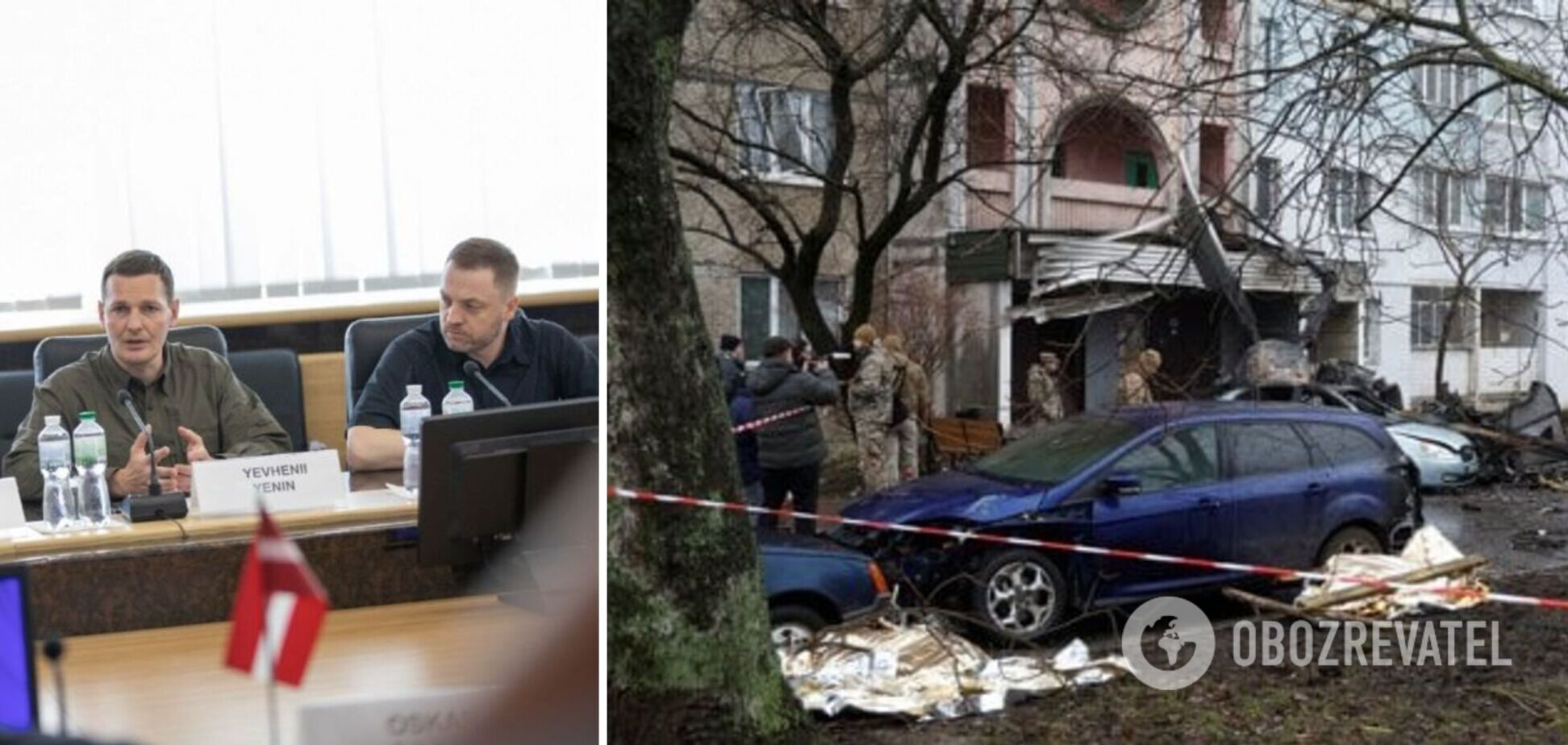 У Зеленського розповіли, куди летів вертоліт з керівництвом МВС, який розбився в Броварах