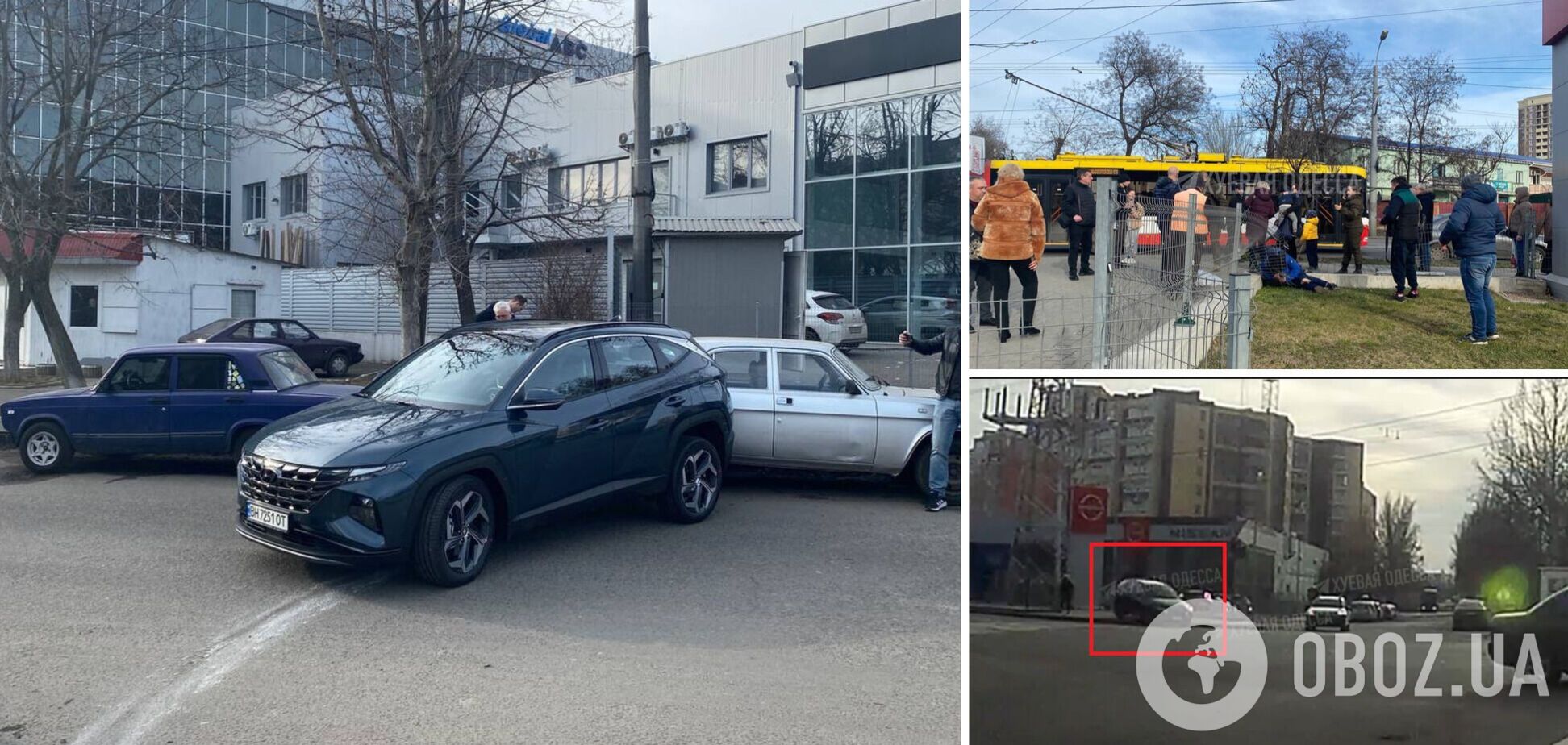 В Одессе женщина перепутала педали авто и наехала на мужчину с сыном: момент ДТП попал на видео