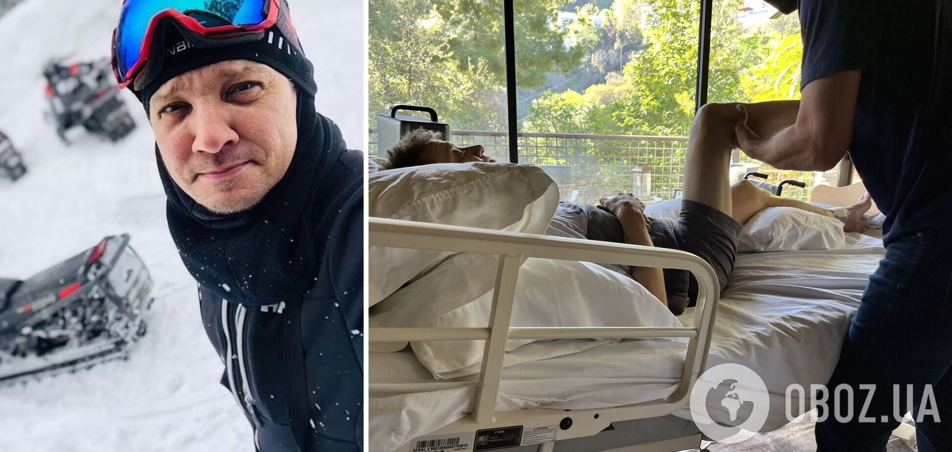 Звезда 'Мстителей' сломал более 30 костей во время несчастного случая со снегоуборочной машиной. Фото из больницы