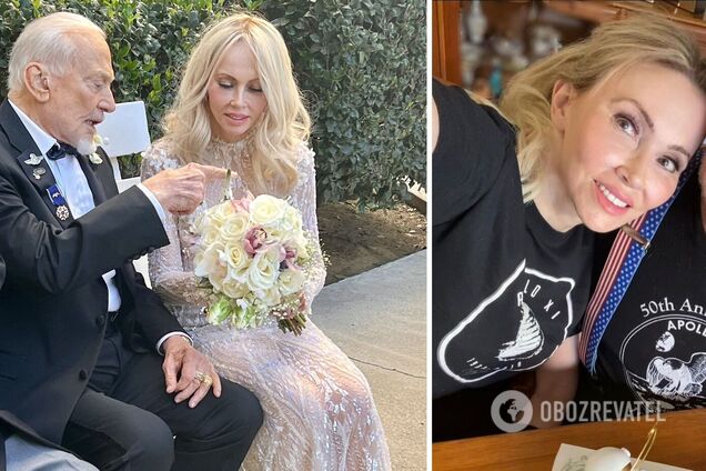 Участник первой высадки на Луну Базз Олдрин женился в 93 года: что известно о его младшей на 30 лет жене. Фото