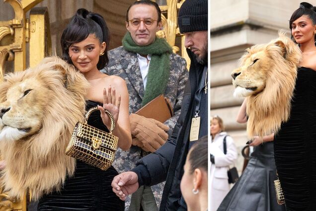 Кайли Дженнер появилась на неделе высокой моды в Париже в платье с головой льва: что символизирует наряд. Фото