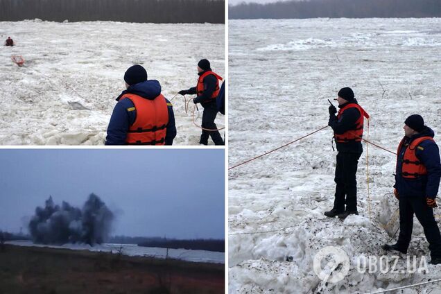 Спасатели взорвали 'ледяную' пробку
