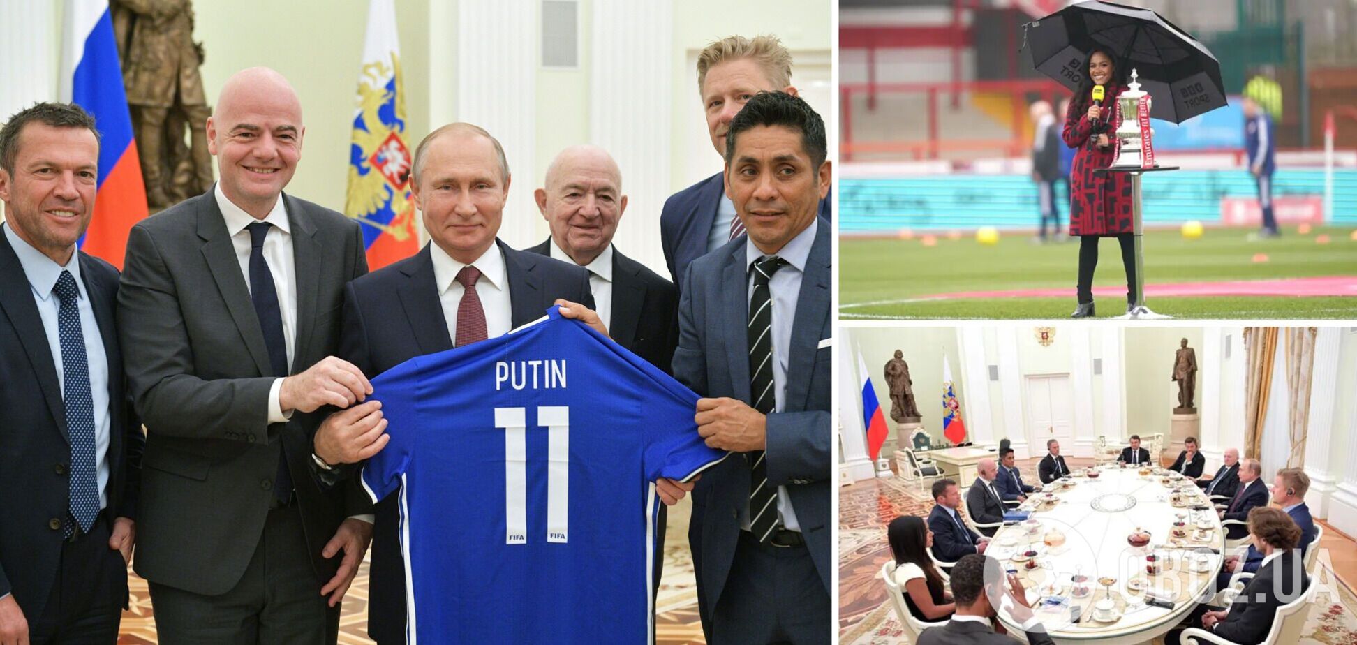 Экс-капитан сборной Англии совершил странный поступок на встрече с Путиным