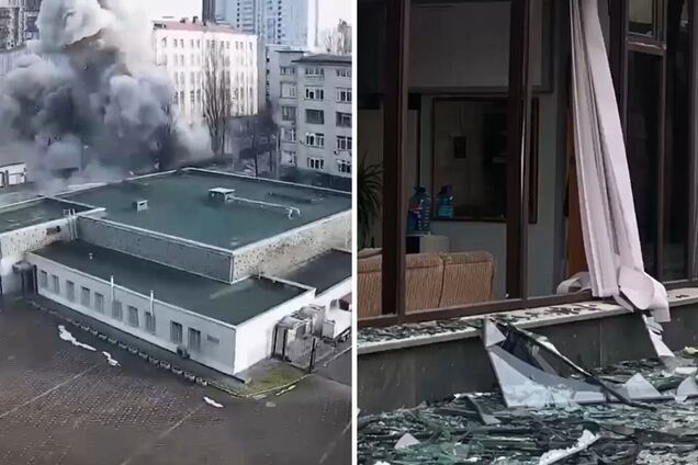 Момент ракетного удару по центру Києва потрапив на відео