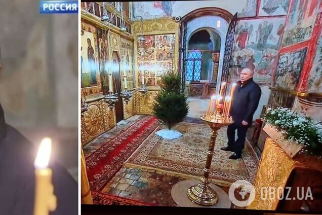 Путин впервые один без массовки пришел на рождественскую службу в храм: в сети волна хейта. Фото и видео