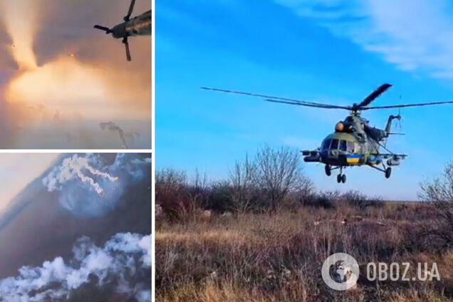 Українські Мі-24 та Мі-8 успішно відпрацювали по окупантах: феєричне відео