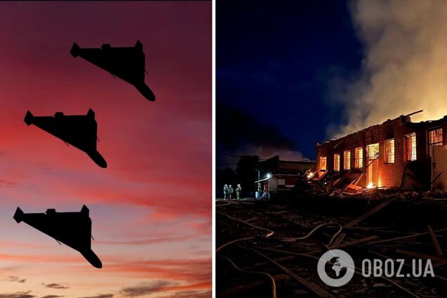Появилось видео с последствиями прилета вражеского дрона по складу в Умани