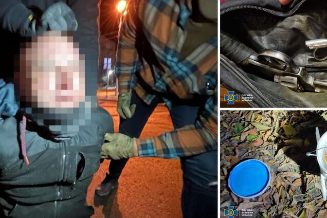 СБУ и Нацполиция задержали с поличным диверсанта ГРУ, который хотел взорвать несколько АЗС в Украине. Фото
