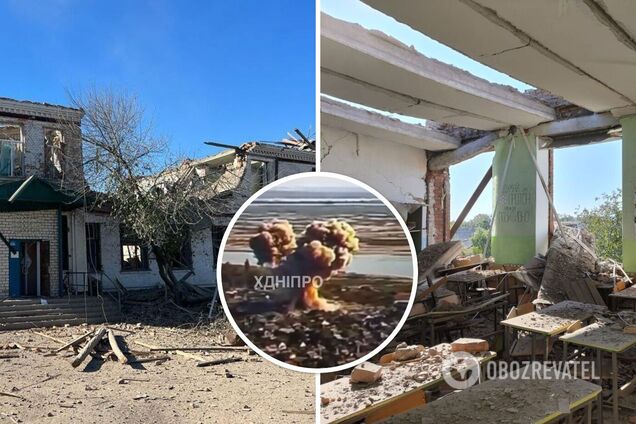 Еще одно военное преступление России: момент удара оккупантов по гимназии в Никополе попал на видео