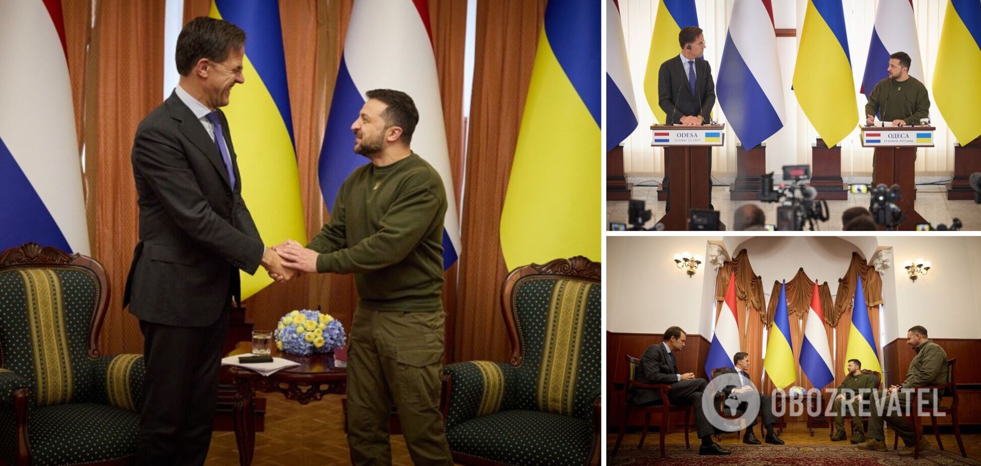 'Есть новое решение для усиления украинской ПВО': Зеленский в Одессе встретился с премьером Нидерландов Рютте. Видео