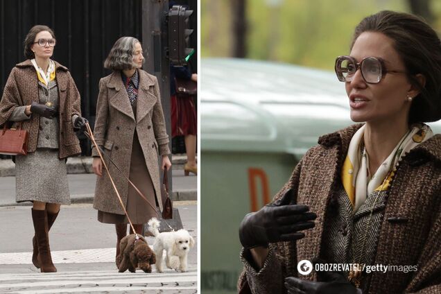 В толстых очках и старомодной одежде: Джоли заметили в Париже в новом образе. Фото