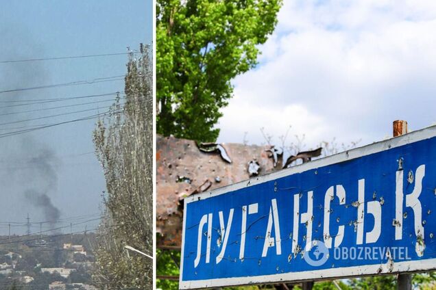 В окупованому Луганську прогримів вибух, видніється дим. Фото
