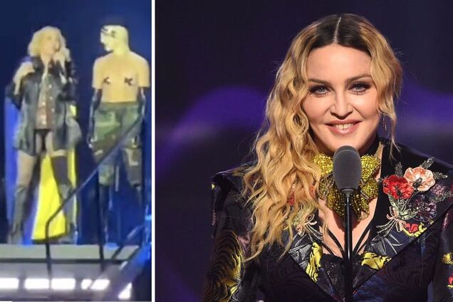 Культова Мадонна вийшла на сцену з прапором України на концерті в Лондоні в рамках свого світового турне. Відео