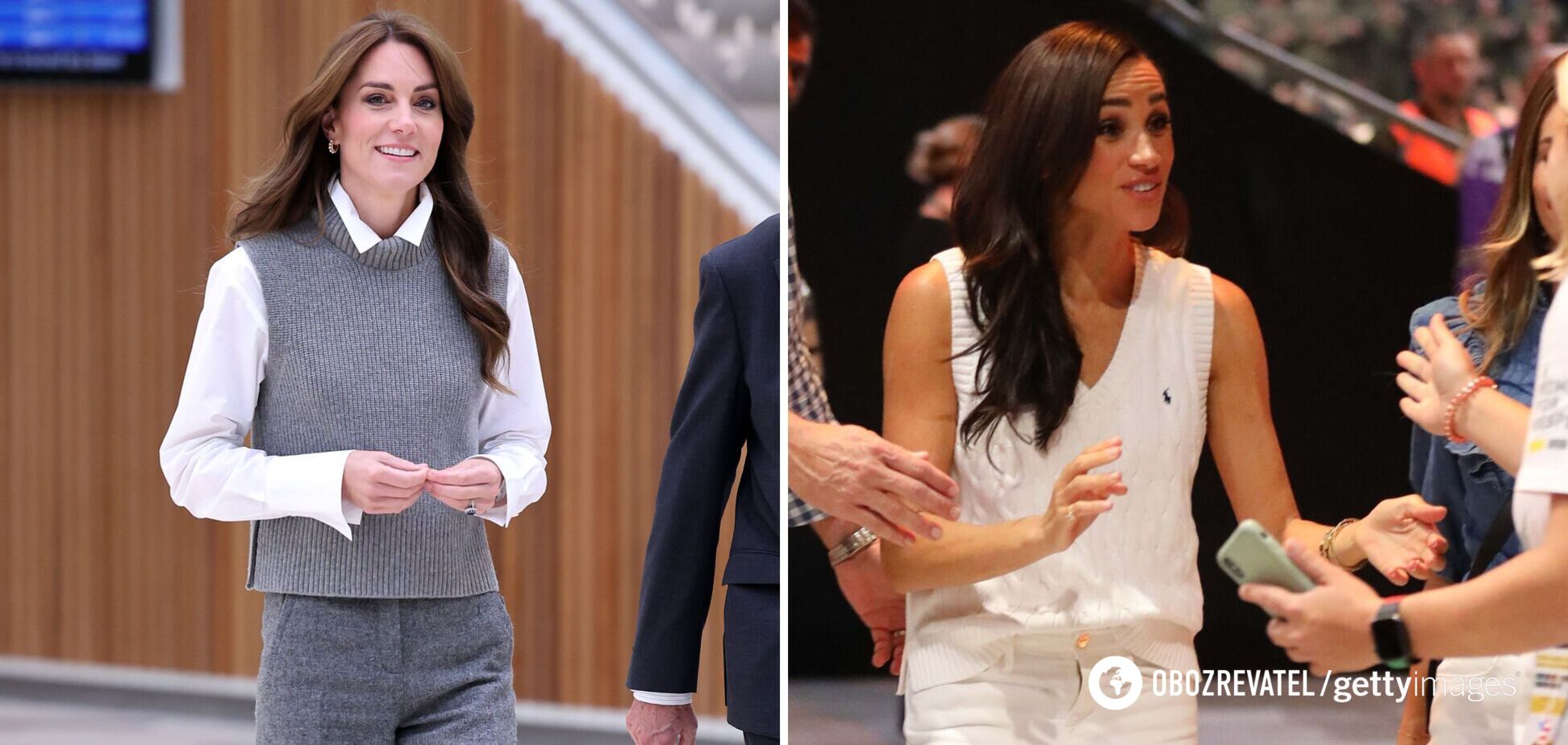 Кейт Миддлтон и Меган Маркл вышли в люди в свитерах-жилетах: с чем носить неожиданный хит сезона