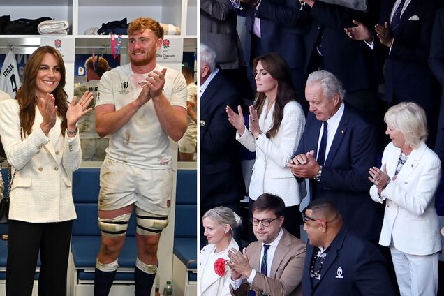 Модный конфуз: Кейт Миддлтон и жена известного спортсмена пришли на чемпионат мира по регби в одинаковых пиджаках