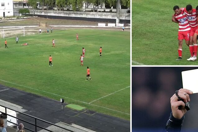 Второй раз в истории футбола арбитр показал футболисту белую карточку. Видео