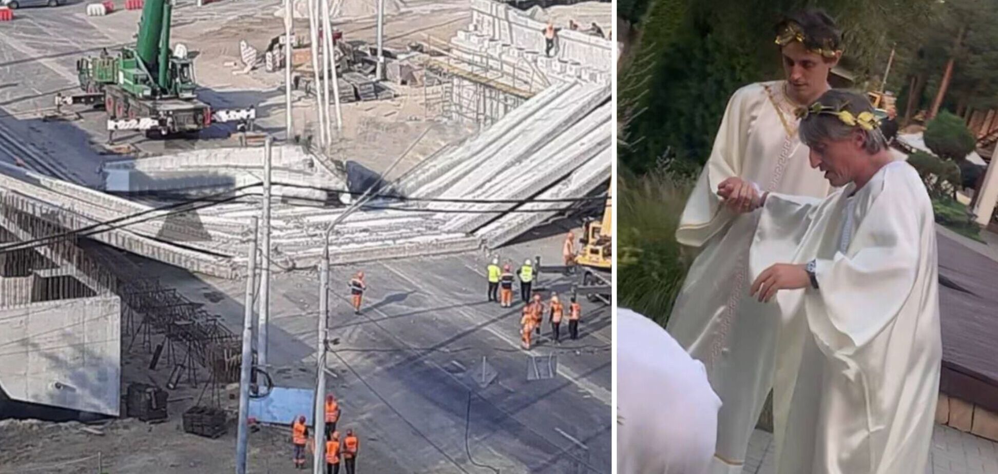 'Цезарь' гуляет, балки падают: пока в Киеве разваливался мост, владелец компании-подрядчика весело отмечал день рождения (видео)