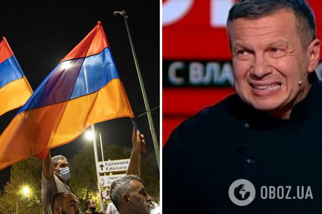 'Русский солдат получает плевки в лицо': Соловьев устроил истерику из-за 'предательства' армян. Видео